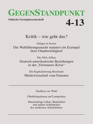 cover image of GegenStandpunkt 4-13